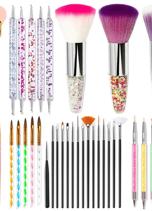 Nail Art Brush Remove Nail Dust Brush Acrylic UV Gel Polish Powder