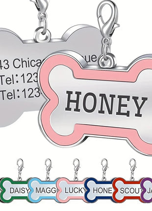 1PC Custom Engraved Name Dog Tag for Pets Personalized Zinc Alloy