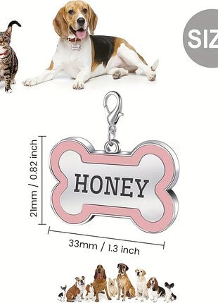 1PC Custom Engraved Name Dog Tag for Pets Personalized Zinc Alloy