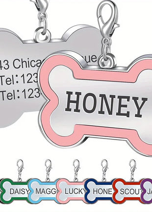 1PC Custom Engraved Name Dog Tag for Pets Personalized Zinc Alloy
