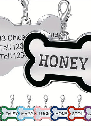 1PC Custom Engraved Name Dog Tag for Pets Personalized Zinc Alloy