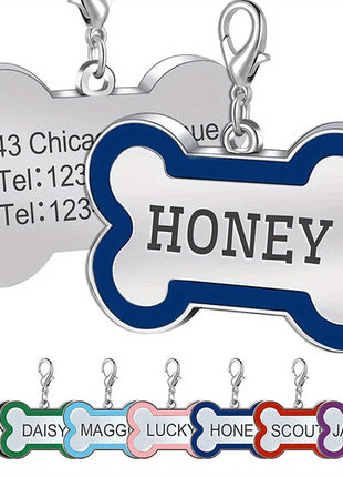 1PC Custom Engraved Name Dog Tag for Pets Personalized Zinc Alloy