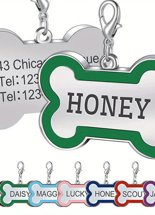1PC Custom Engraved Name Dog Tag for Pets Personalized Zinc Alloy