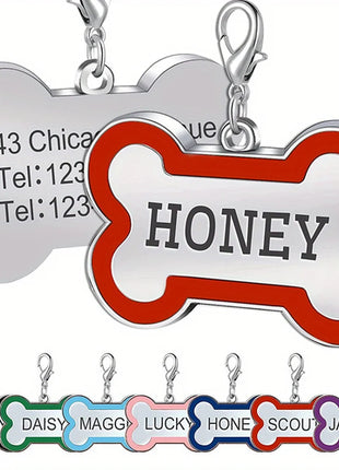 1PC Custom Engraved Name Dog Tag for Pets Personalized Zinc Alloy