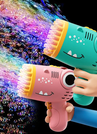 40 Hole Dinosaur Bubble Handheld Bubble Machine, Electric Bubble Gun
