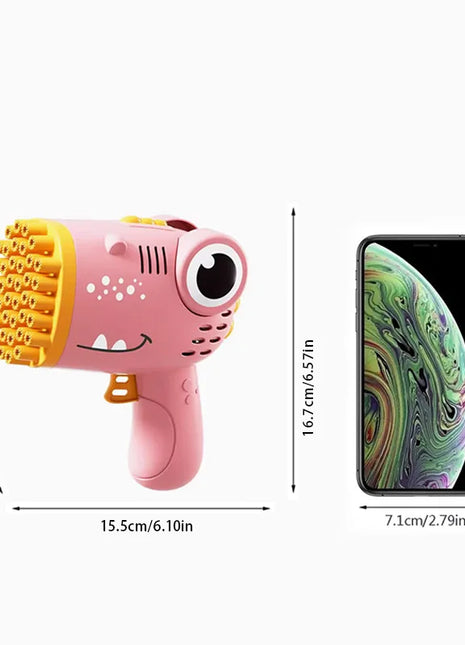 40 Hole Dinosaur Bubble Handheld Bubble Machine, Electric Bubble Gun
