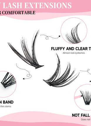 DIY Lashes Extension Kit Lash Bond and Seal Remover Eyelashes 200 PCS
