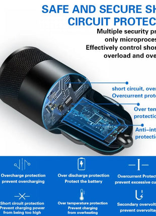 66W USB Car Charger Type C Fast Charging Phone Adapter For Xiaomi