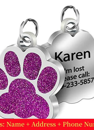 Personalized Dog Cat CustomTags Engraved Puppy Pet ID Name Collar  Tag