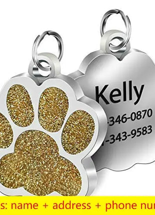 Personalized Dog Cat CustomTags Engraved Puppy Pet ID Name Collar  Tag