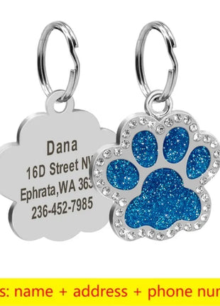 Stainless Steel Engraved Pet Name Collar Pendant ID Tags Personalized