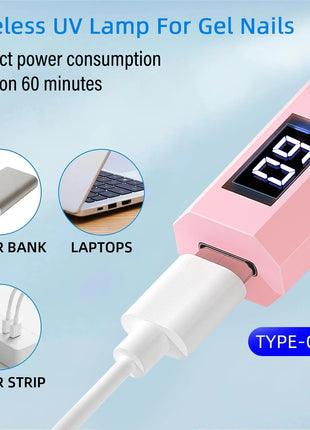 YIKOOLIN Convenient Handheld Nail Dryer Lamp UV/LED Nail Curing All
