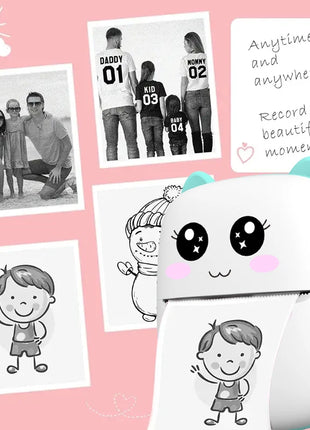 Mini-printer, Thermal Printer Ink-free Portable Sticker Printer
