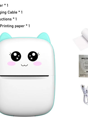 Mini-printer, Thermal Printer Ink-free Portable Sticker Printer