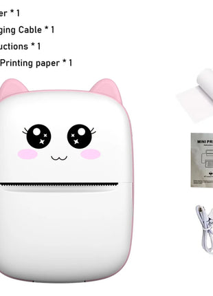 Mini-printer, Thermal Printer Ink-free Portable Sticker Printer