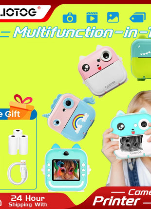 Children Digital Camera 1080P HD Toys Thermal Print Camera for Boys