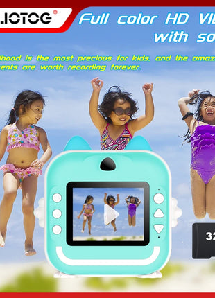 Children Digital Camera 1080P HD Toys Thermal Print Camera for Boys