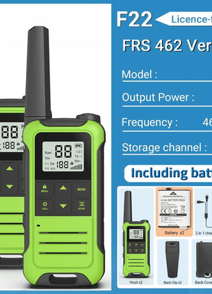2pcs Baofeng F22 Mini Walkie Talkie PMR FRS Long Range Rechargable