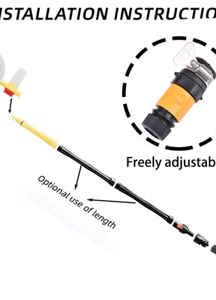 Auto Rotating Car Wash Brush Kit - 360° Spin Long Handle Pressure