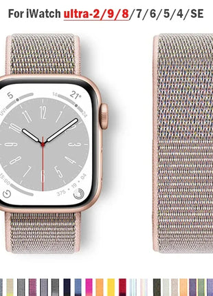 Nylon Loop For Apple Watch Band 44mm 40mm 45mm 41mm 42mm 38/45 mm
