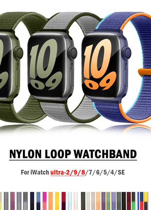 Nylon Loop For Apple Watch Band 44mm 40mm 45mm 41mm 42mm 38/45 mm