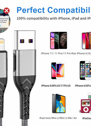 USB Cable For iPhone 11 12 13 14 Pro X XS Max 6 7 8 Plus SE iPad 3A