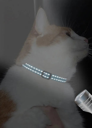 Personalized Name Cat Collar Reflective Nylon Dog Cats ID Collar With