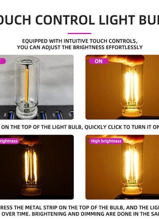 Retro USB Filament Touch Control Dimming Bulb  LED 5V Auto Interior
