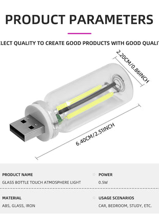 Retro USB Filament Touch Control Dimming Bulb  LED 5V Auto Interior