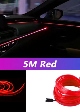 5M Car Interior Led Strip Light Neon EL Wiring Decorative Lamp For