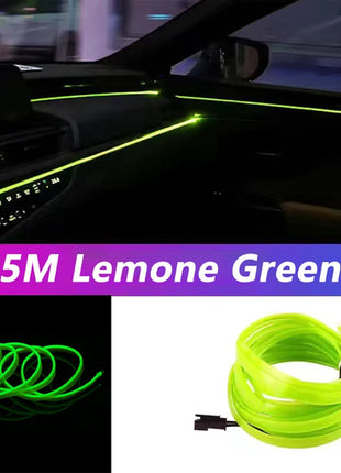 5M Car Interior Led Strip Light Neon EL Wiring Decorative Lamp For