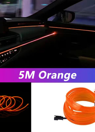 5M Car Interior Led Strip Light Neon EL Wiring Decorative Lamp For