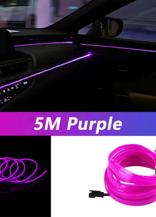 5M Car Interior Led Strip Light Neon EL Wiring Decorative Lamp For