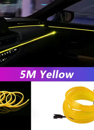 5M Car Interior Led Strip Light Neon EL Wiring Decorative Lamp For