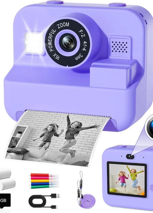 Educational Thermal Instant Print Camera With 32G Card, 1080P Children