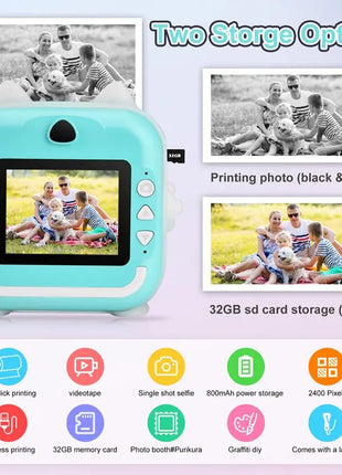 Children Kids Camera Instant Print Mini Digital Video Camera for Kids