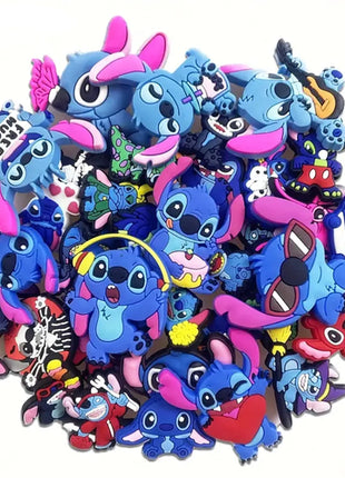 Random 10-30Pcs MINISO Stitch Series Shoe Charms For Key Chain Sandals