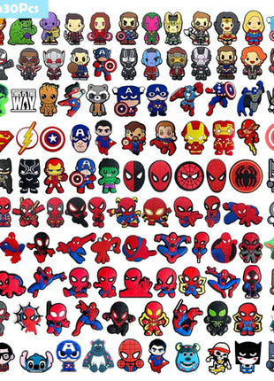 Random 10/20/30Pcs Hot Toys Series Shoe Charms For Clogs,PVC Shoe DIY