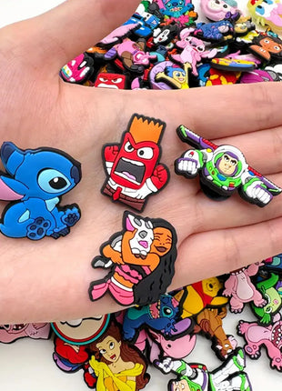 Random 10-100Pcs MINISO Disney Series Shoe Charms For Key Chain