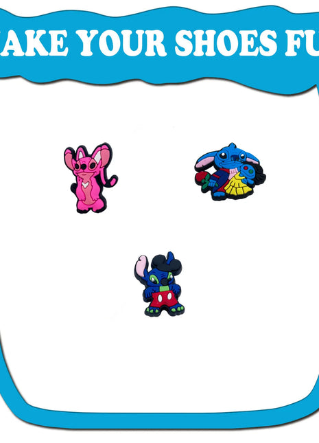 Random 10/20Pcs MINISO Stitch Series Shoe Charms For Slides