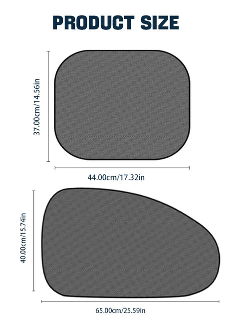 SEAMETAL 2PCS Car Window Sunshade Cover Sun Shield UV Protection Auto