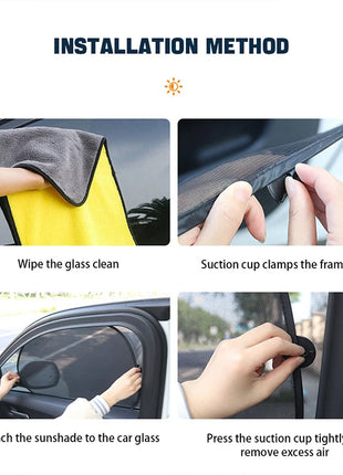 SEAMETAL 2PCS Car Window Sunshade Cover Sun Shield UV Protection Auto