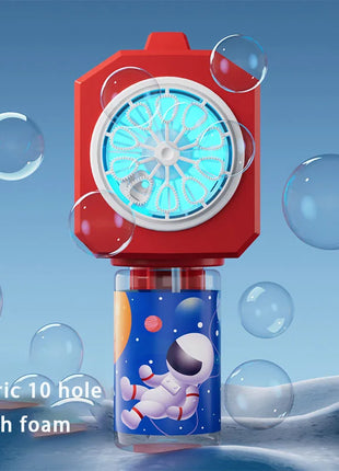 10 hole Automatic Gatling Electric Toy Blowing Bubble for Children's