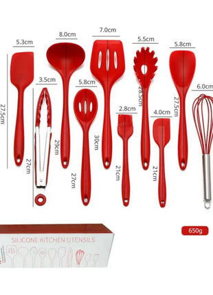 10 PCS Silicone Cookware Set Kitchen Cooking Tools Baking Tools