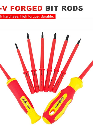 10Pcs Interchangeable Blade VDE Insulated Screwdriver Set with Case