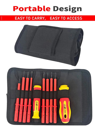 10Pcs Interchangeable Blade VDE Insulated Screwdriver Set with Case