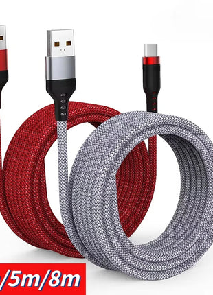 6A Extra Long Data Cable Nylon USB C Fast Charging Cable For Samsung