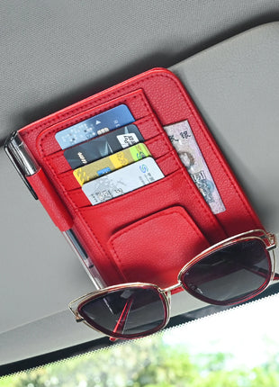 Car Sun Visor Organizer Multi-Pocket Business Card Storage Management