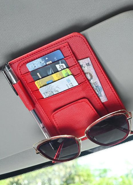 Car Sun Visor Organizer Multi-Pocket Business Card Storage Management
