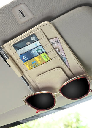 Car Sun Visor Organizer Multi-Pocket Business Card Storage Management